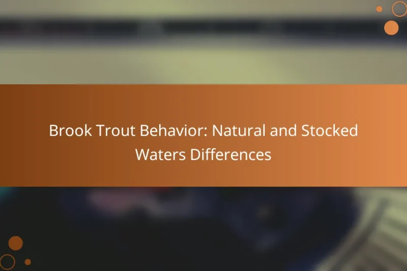 Brook Trout Behavior: Natural and Stocked Waters Differences