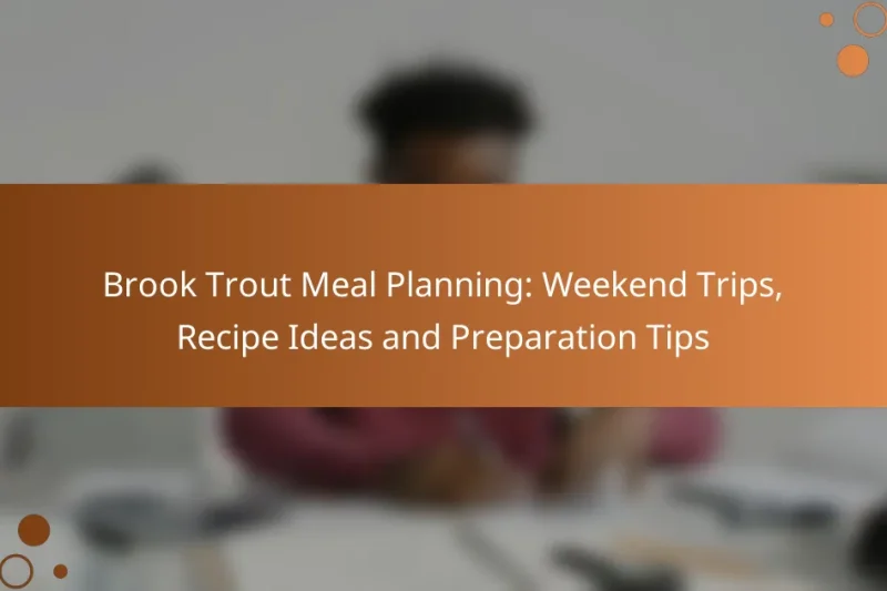Brook Trout Meal Planning: Weekend Trips, Recipe Ideas and Preparation Tips