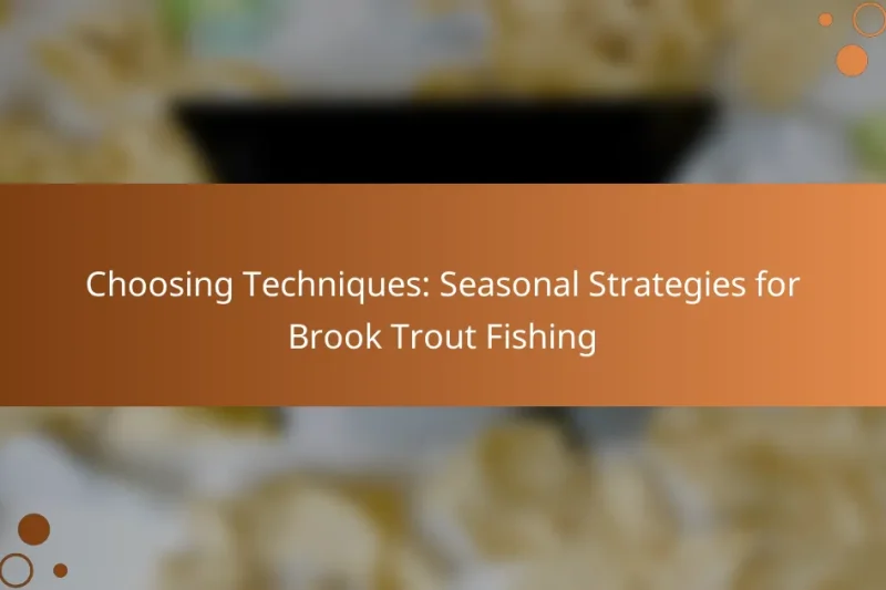 Choosing Techniques: Seasonal Strategies for Brook Trout Fishing