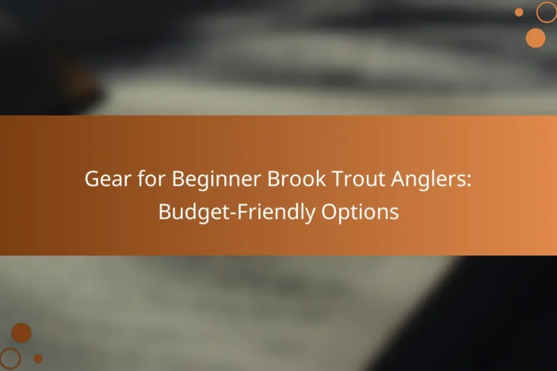 Gear for Beginner Brook Trout Anglers: Budget-Friendly Options