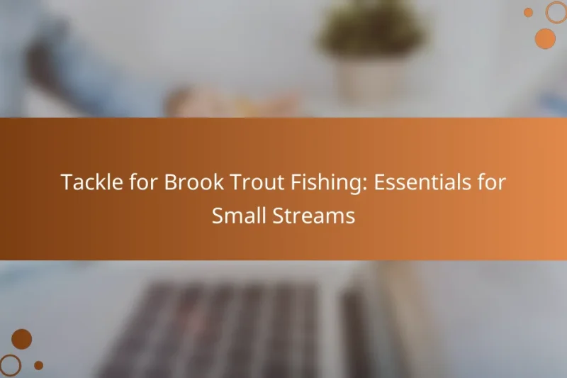 Tackle for Brook Trout Fishing: Essentials for Small Streams