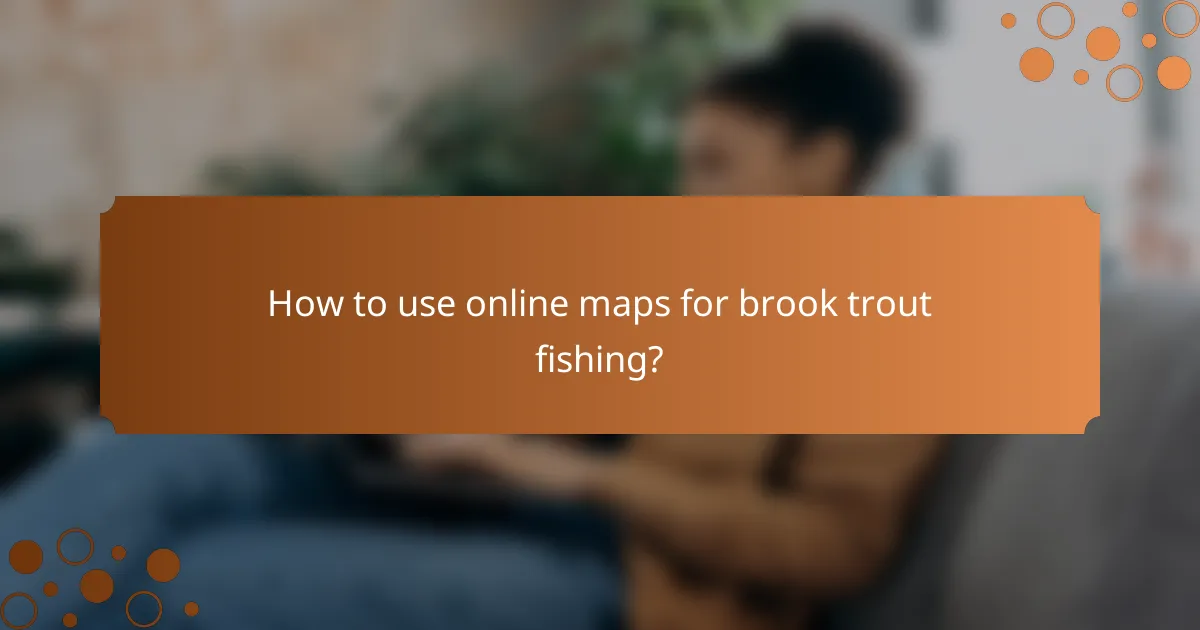 How to use online maps for brook trout fishing?