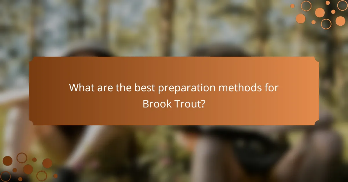 What are the best preparation methods for Brook Trout?