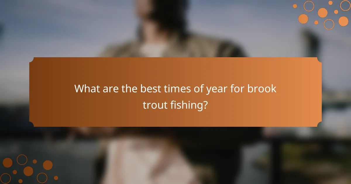 What are the best times of year for brook trout fishing?