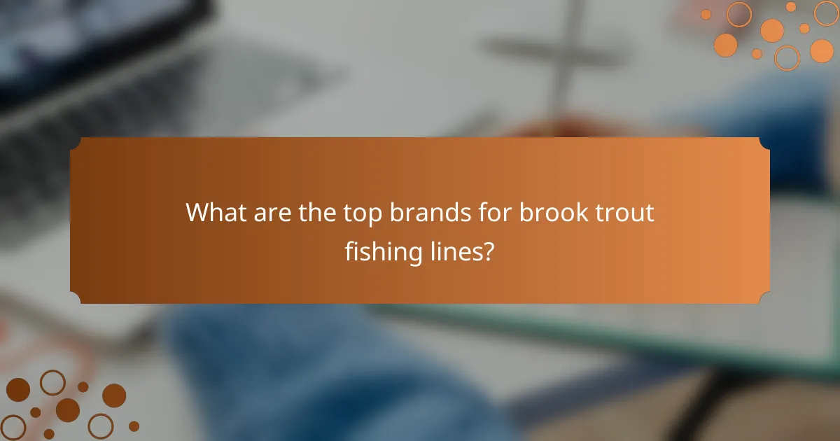 What are the top brands for brook trout fishing lines?