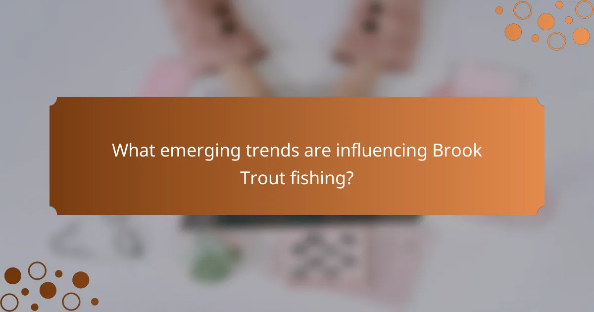 What emerging trends are influencing Brook Trout fishing?