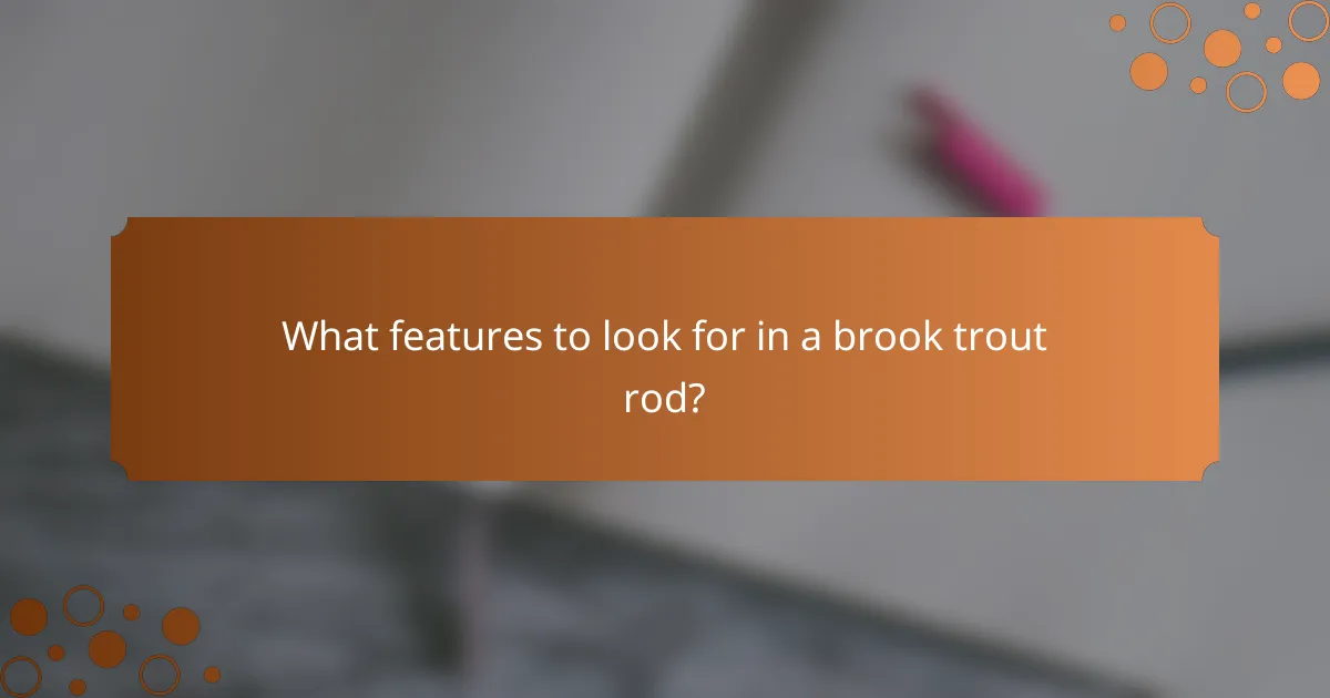 What features to look for in a brook trout rod?
