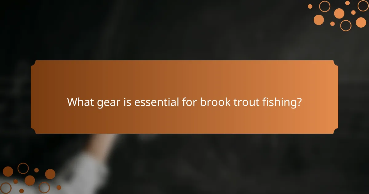 What gear is essential for brook trout fishing?