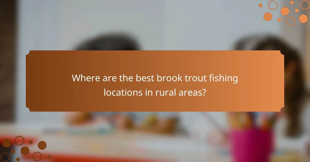 Where are the best brook trout fishing locations in rural areas?